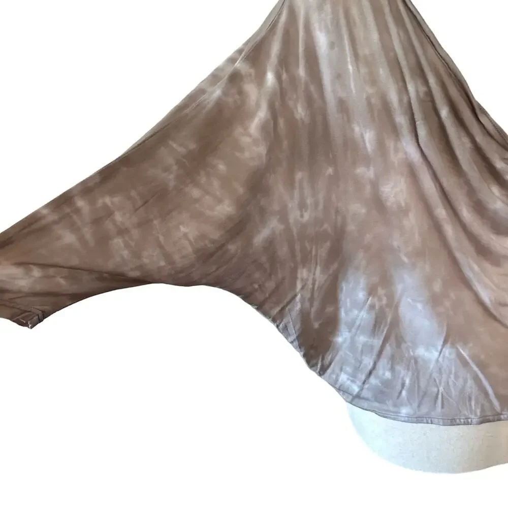 Revolve LA Made Womens XS Tie Dye Top Brown Open Draped Back 3/4 Sleeves NWT - Picture 6 of 10